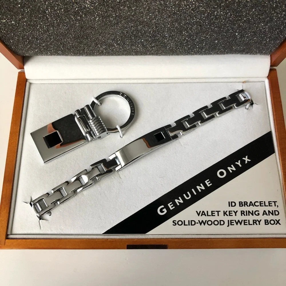 Genuine Black Onyx Bracelet and Key Chain